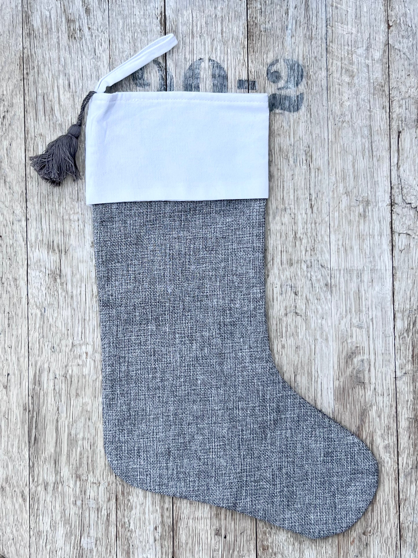 18” Faux Burlap Christmas Stockings