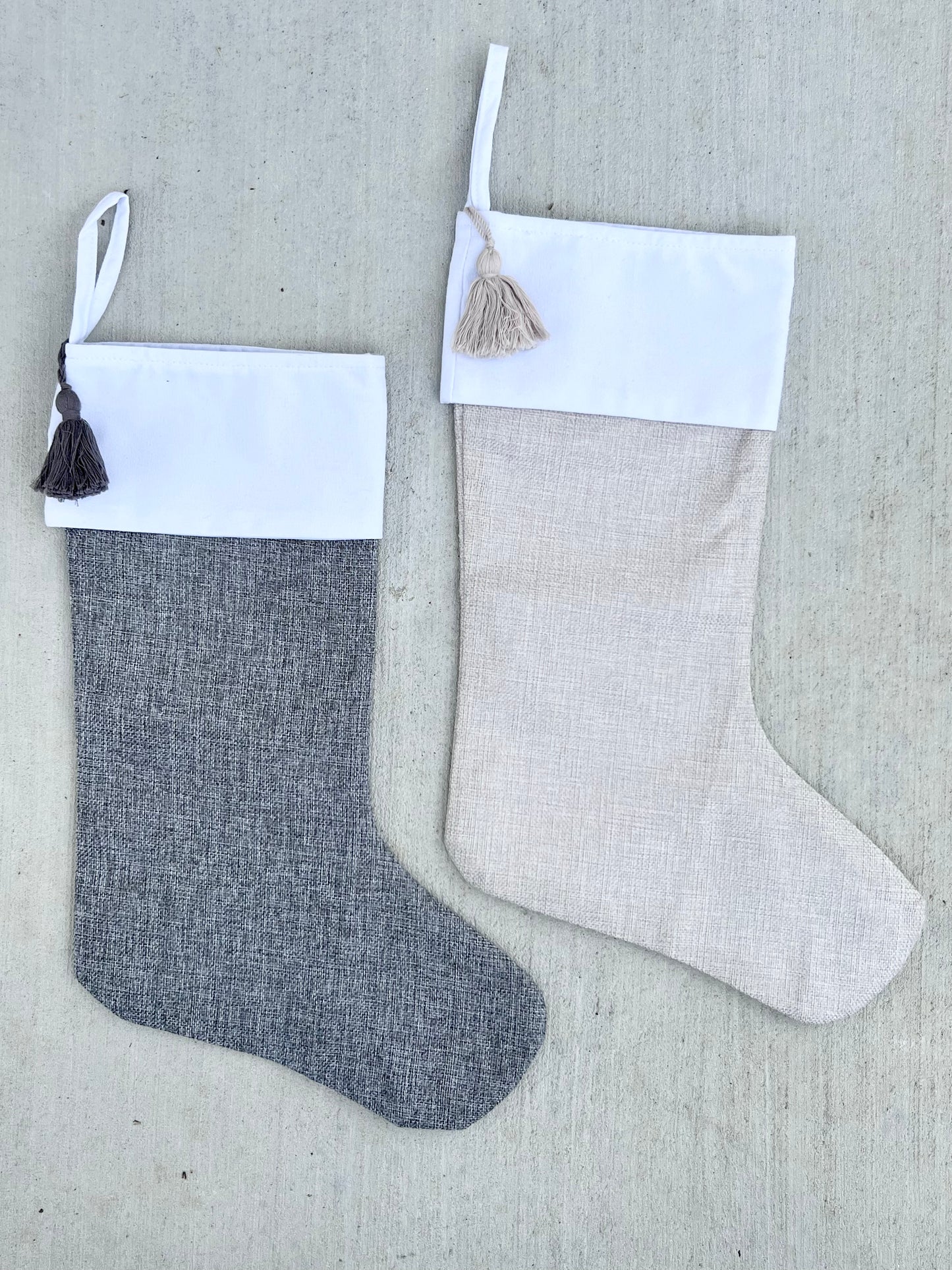 18” Faux Burlap Christmas Stockings