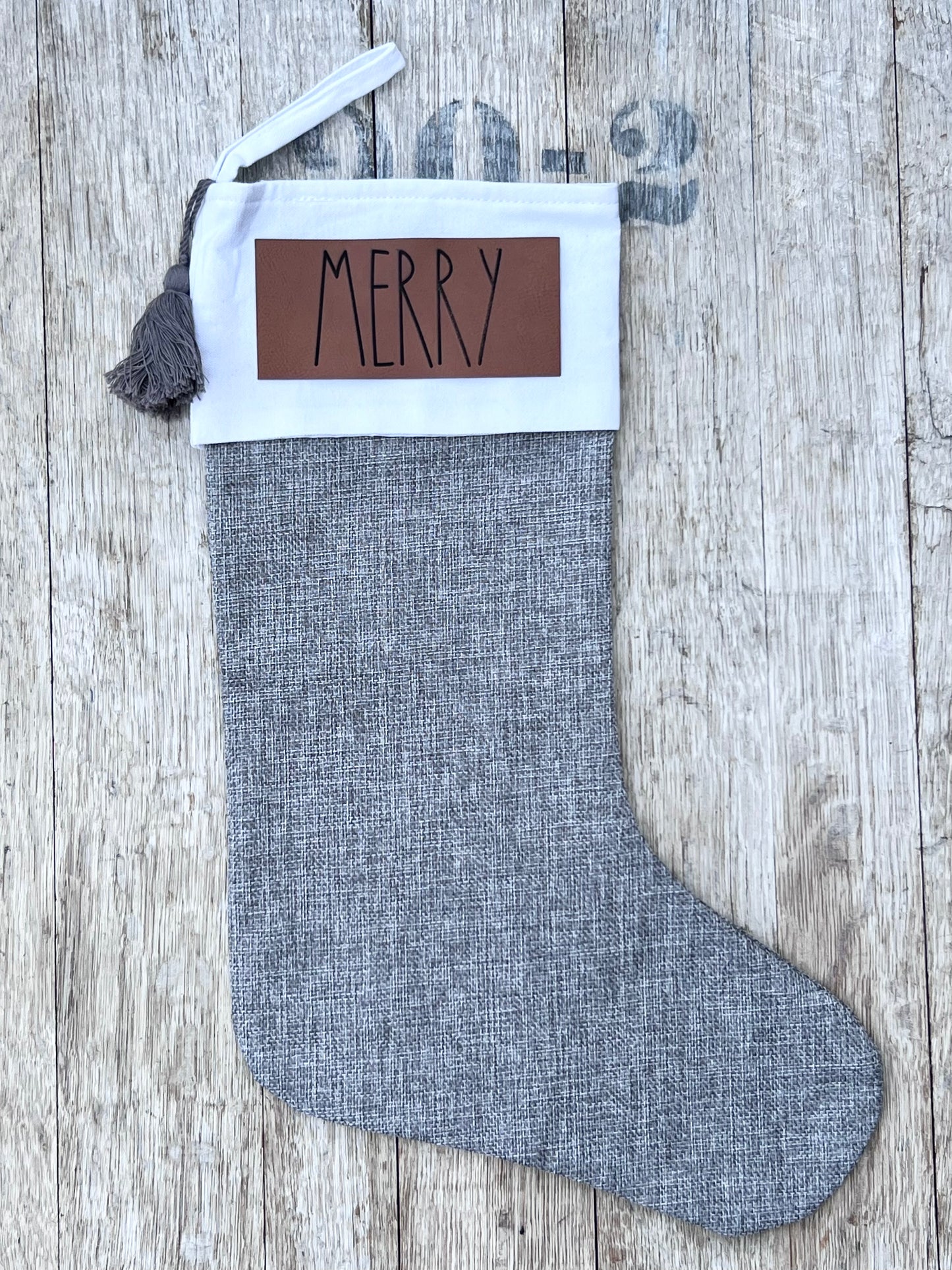 18” Faux Burlap Christmas Stockings