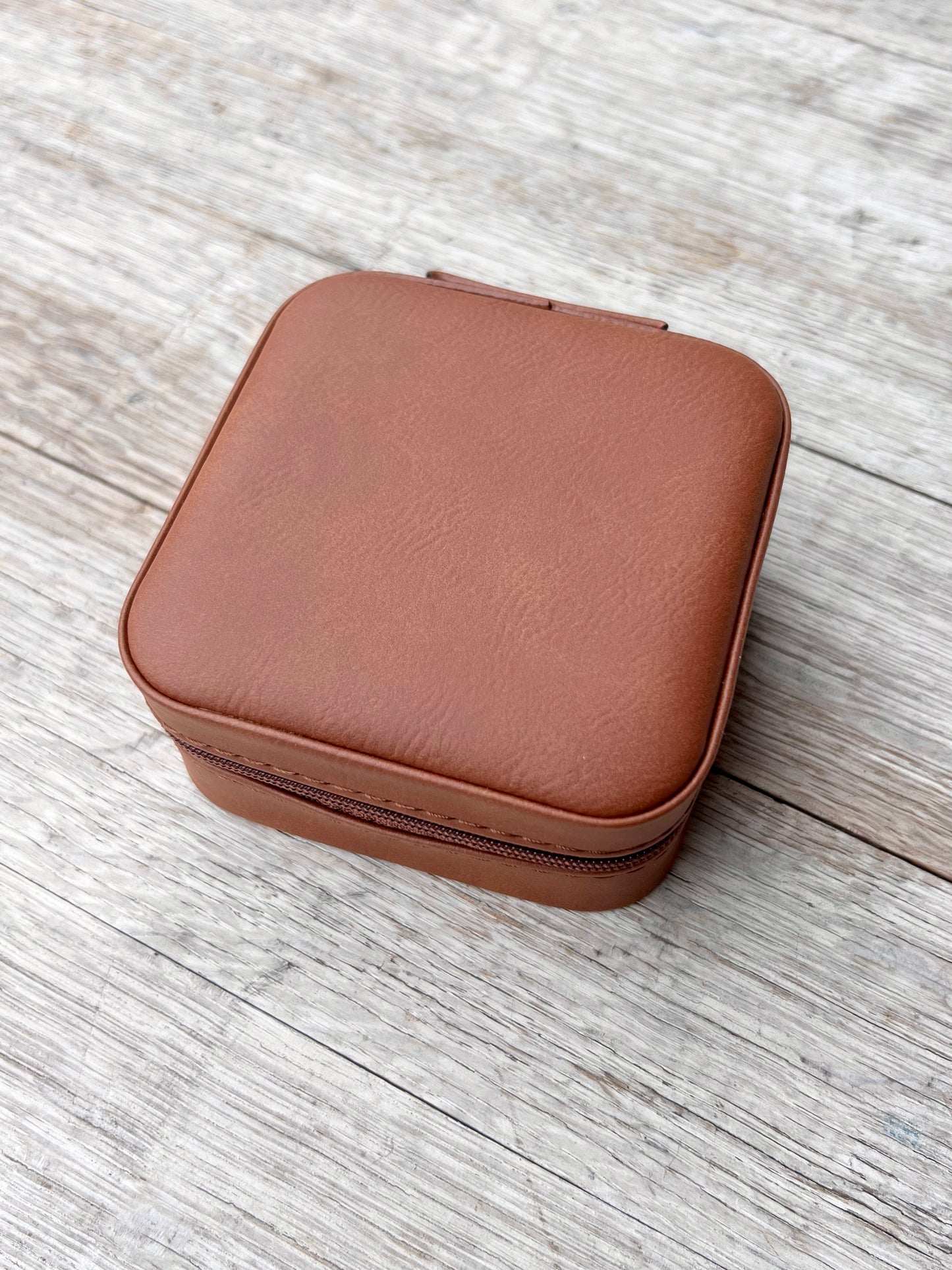 Laserable Leatherette Travel Jewelry Box