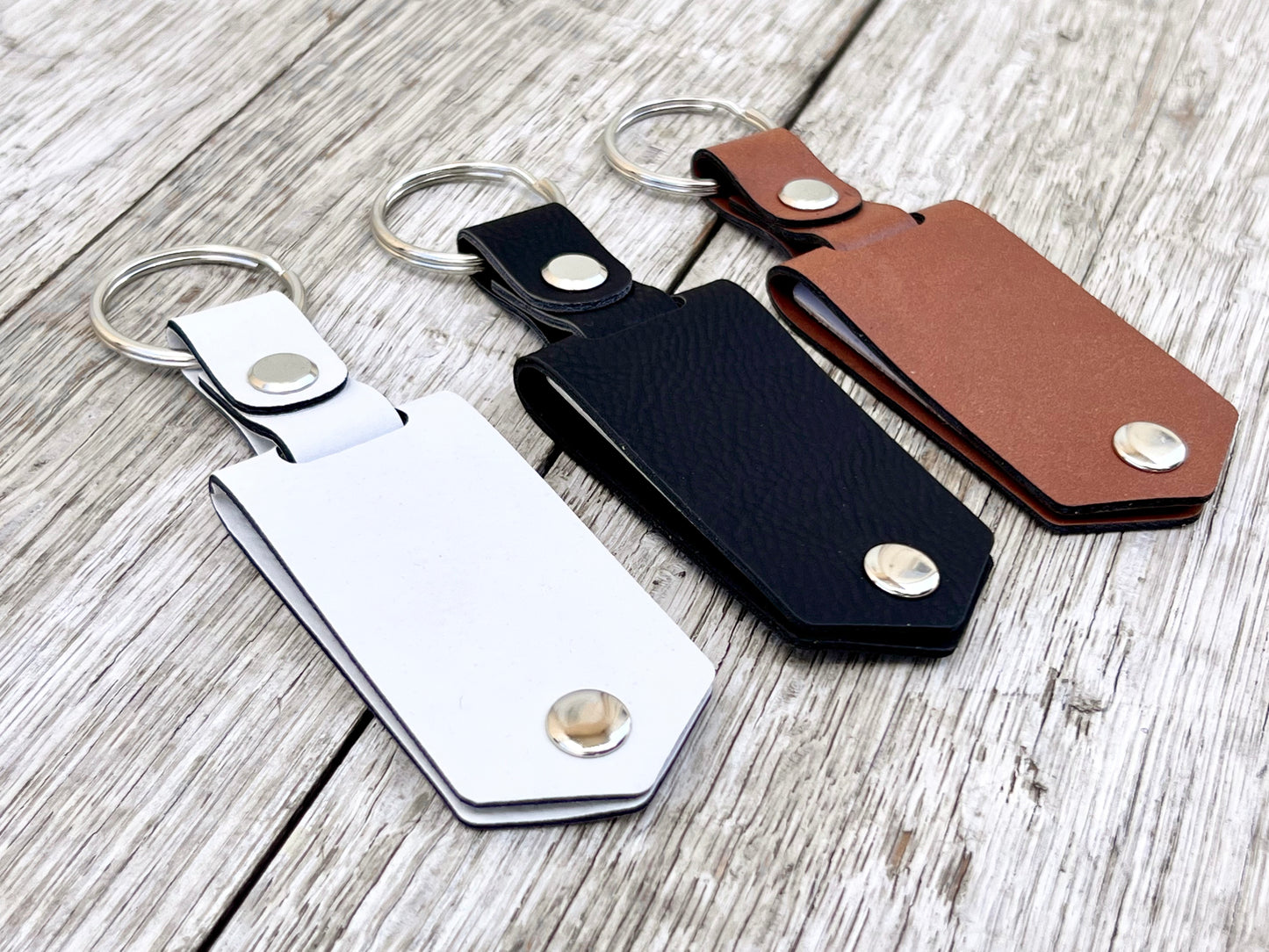 Laserable Leatherette Photo Keychain Sublimation Blank