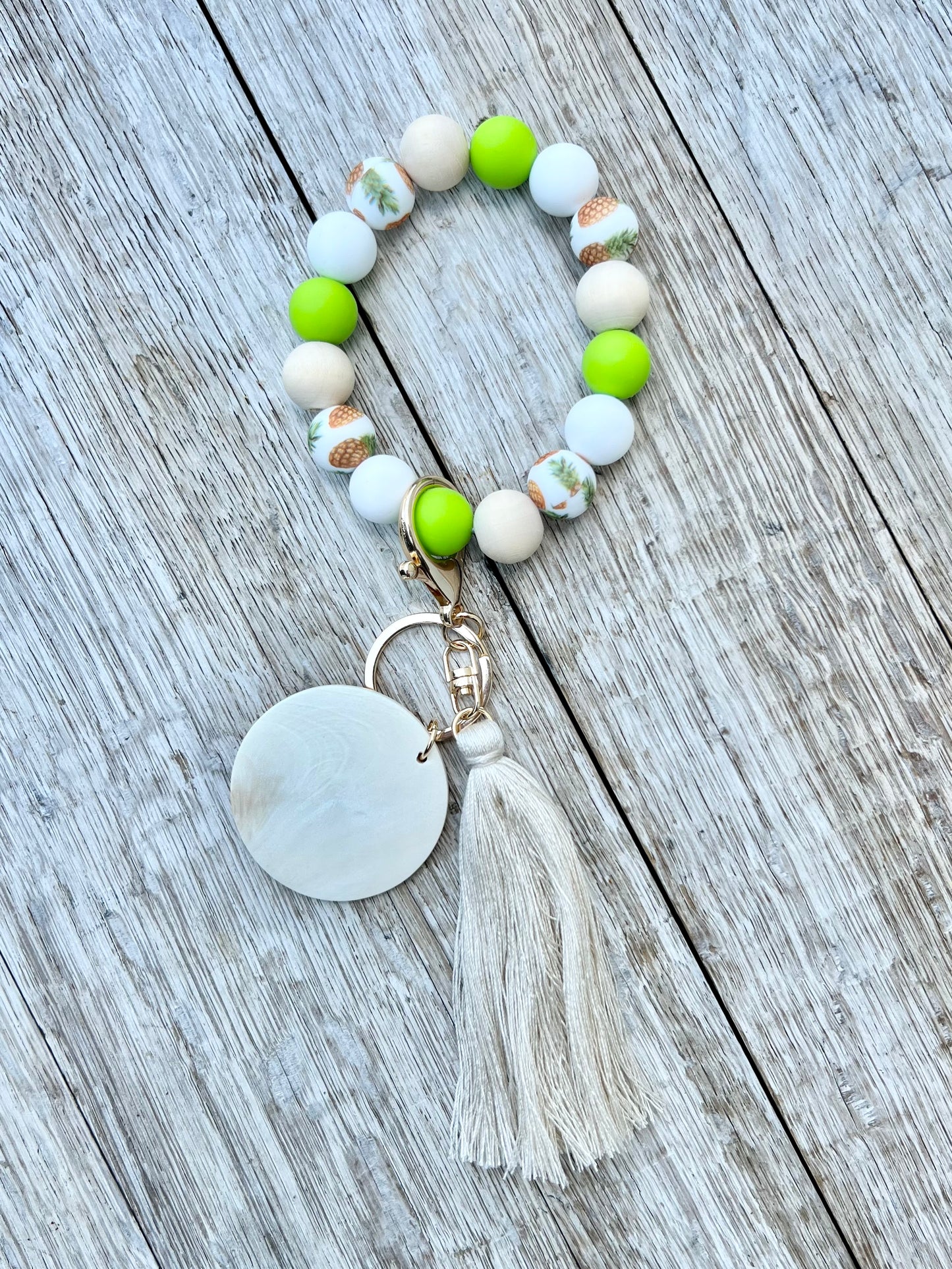 Pineapple Paradise Silicone Bead Wristlet