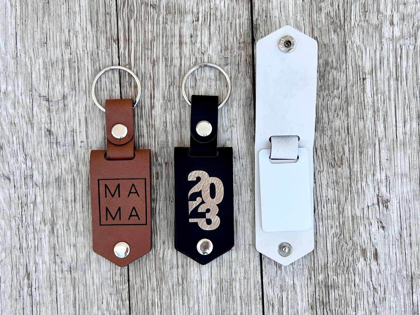 Laserable Leatherette Photo Keychain Sublimation Blank