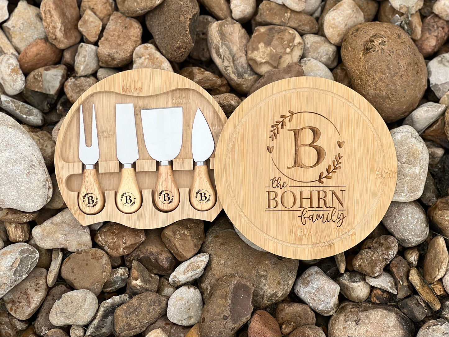 Bamboo Cheese Board and Knife Set