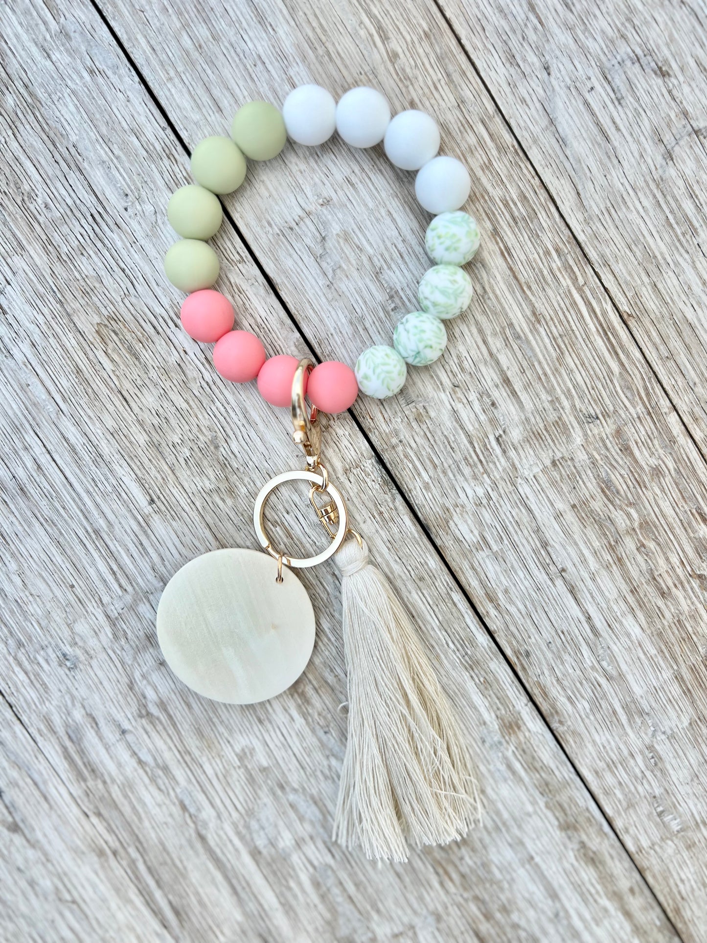 Botanical Leaves Silicone Bead Wristlet