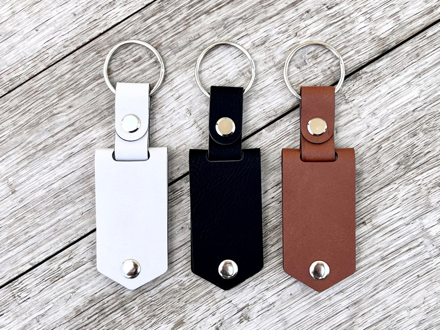 Laserable Leatherette Photo Keychain Sublimation Blank