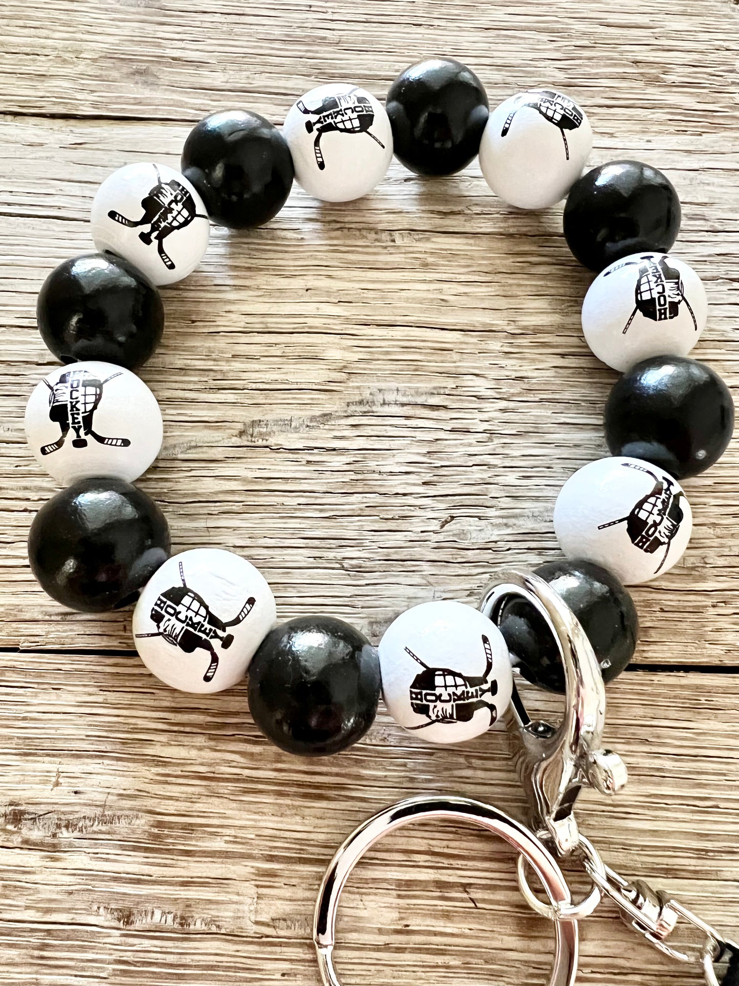 Hockey Wooden Bead Wristlet Blank