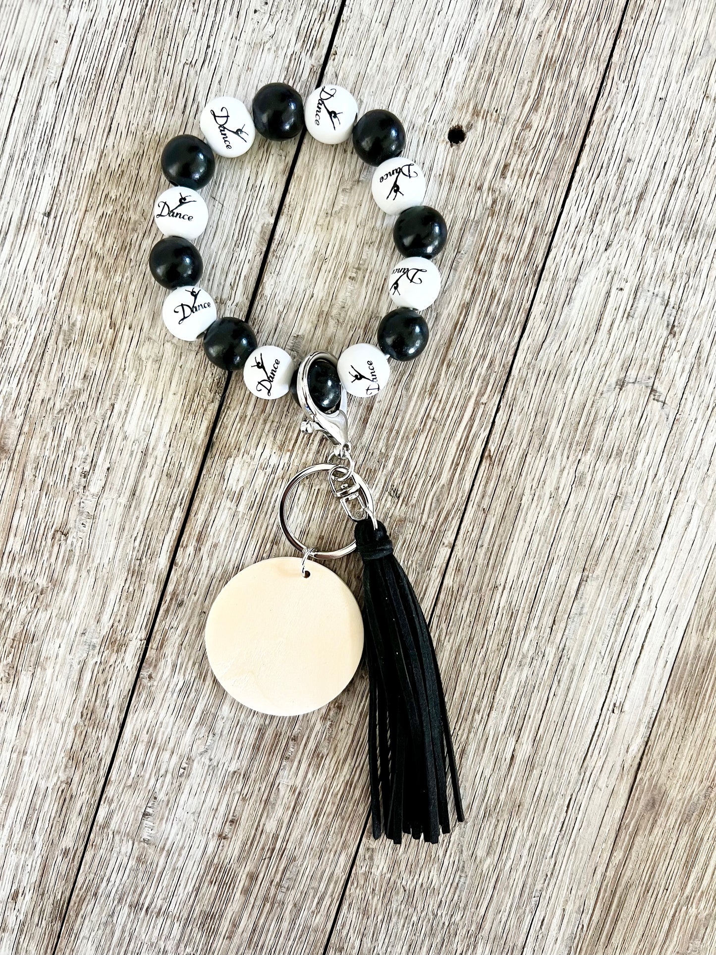 Sporty Wooden Bead Wristlet (READ DESCRIPTION)