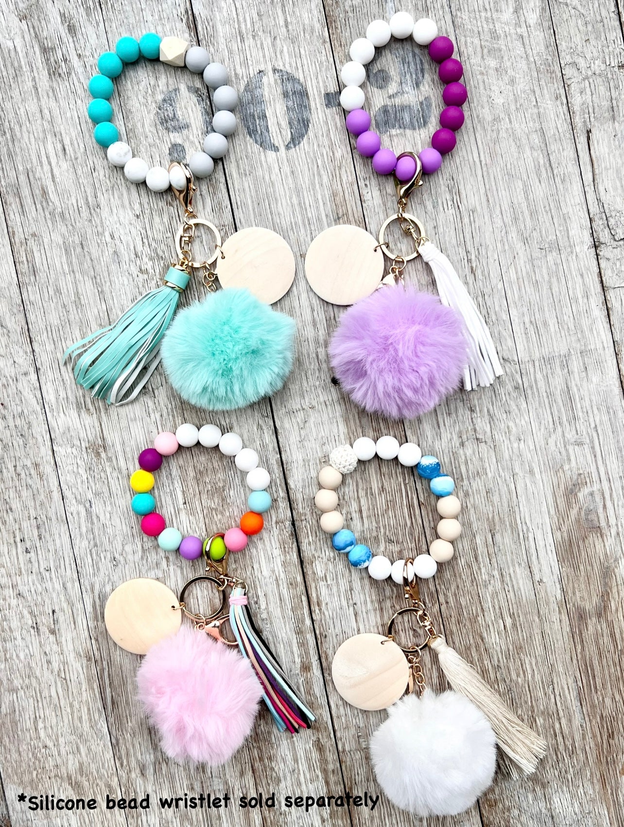 Faux Fur Pom Keychain
