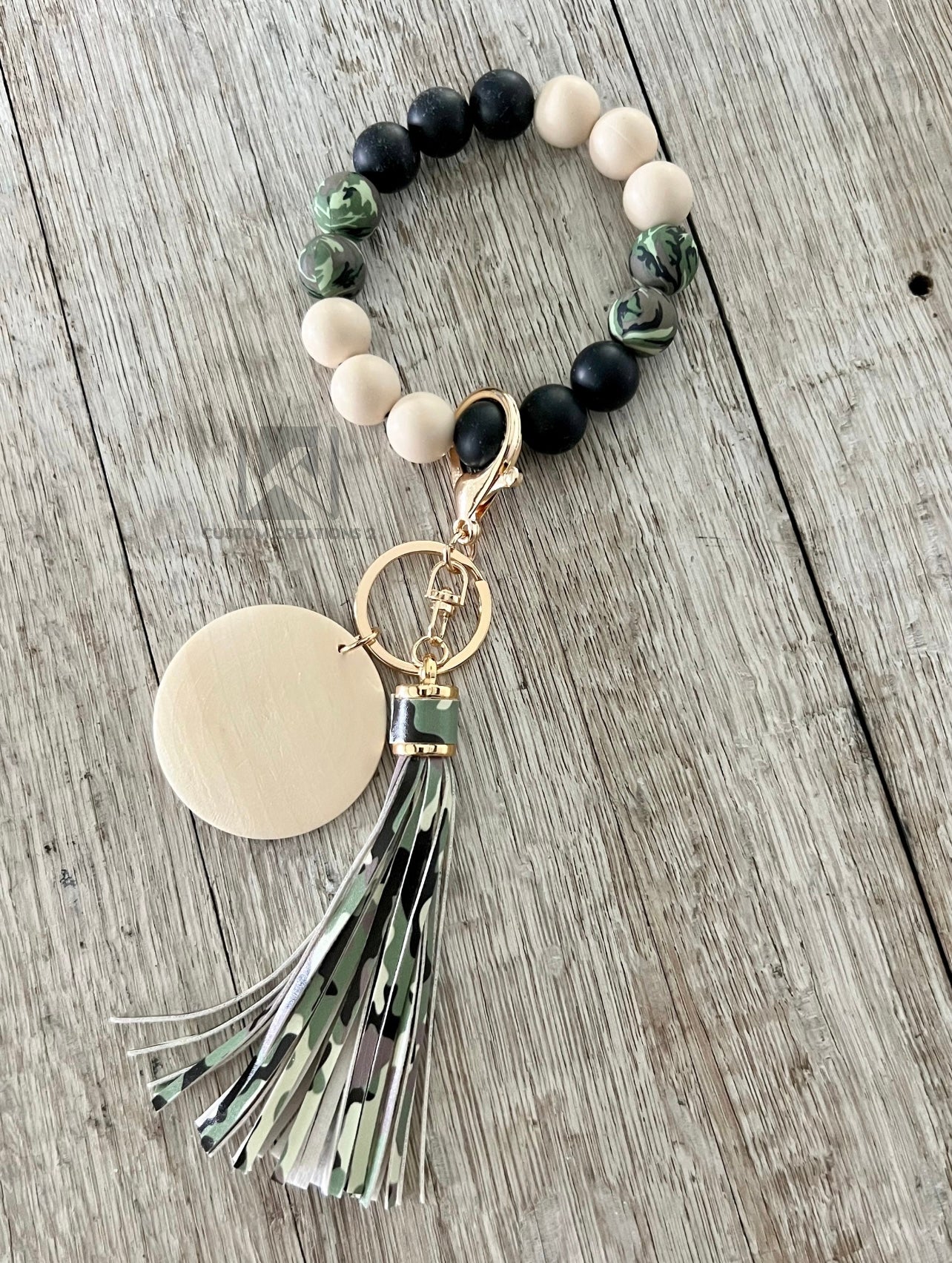 CAMO Silicone Beads Wristlet Blank
