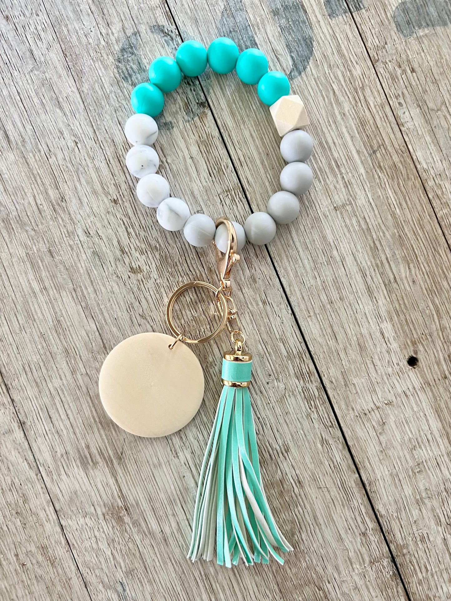 Marble Silicone Beads Wristlet Blank