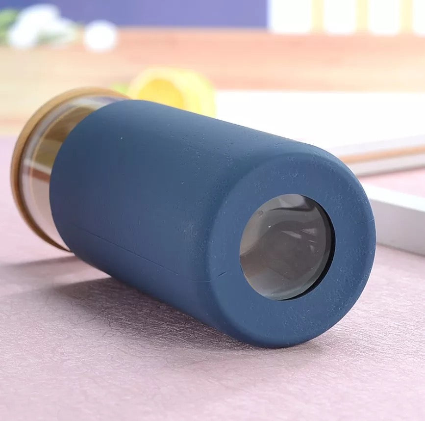 DISCONTINUED: Glass Tumbler w/Silicone Sleeve + Bamboo Lid/Straw