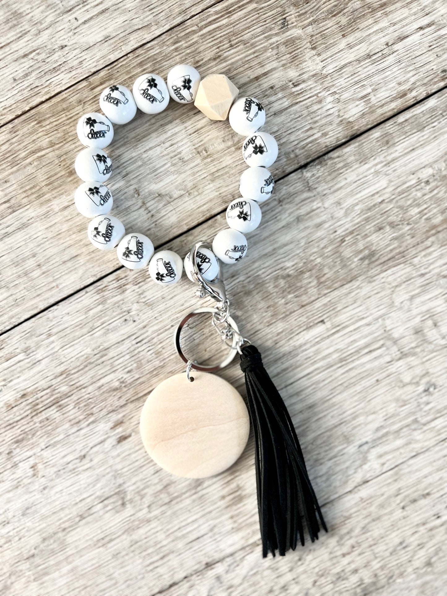 Sporty Wooden Bead Wristlet (READ DESCRIPTION)