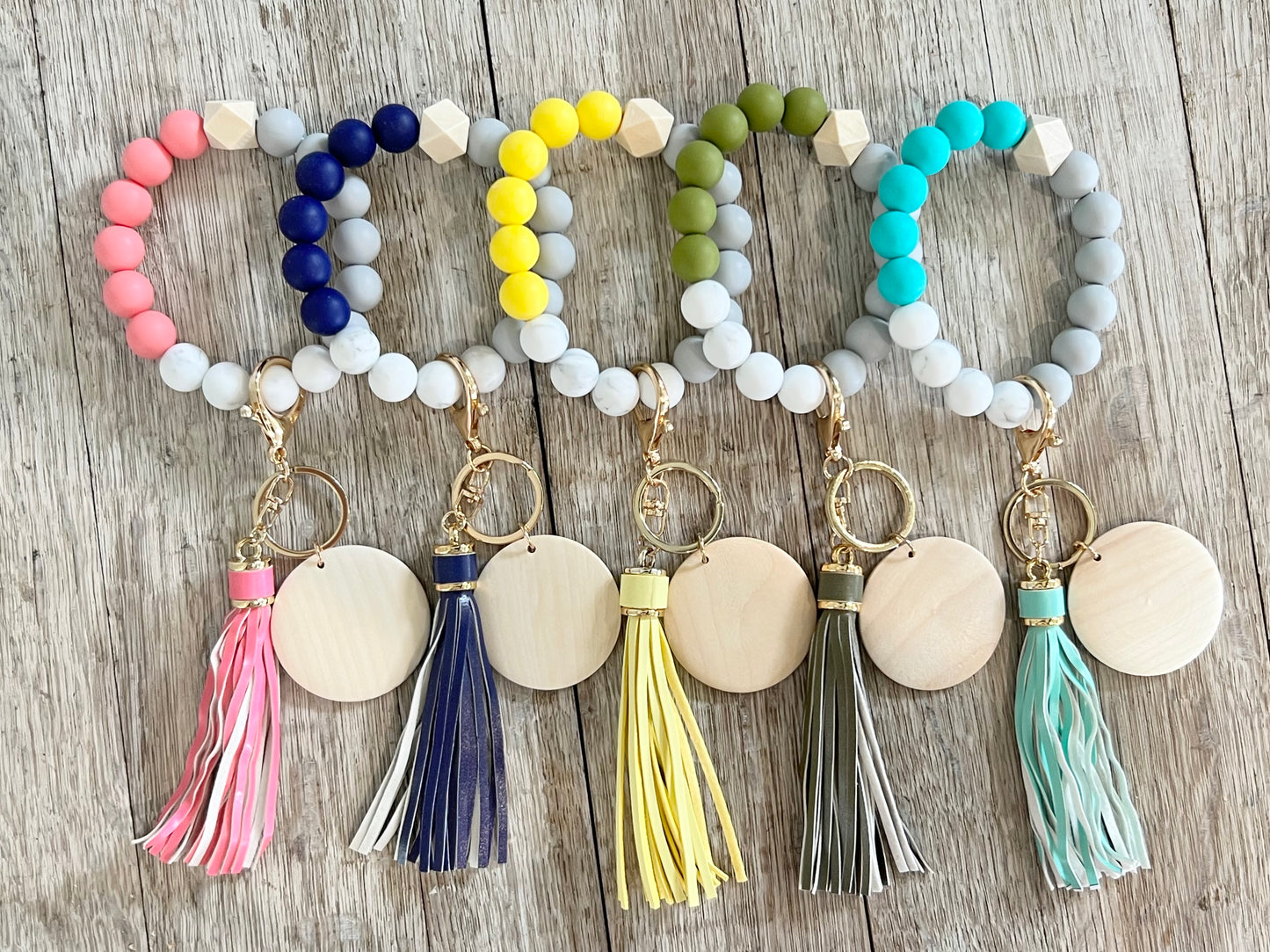 Marble Silicone Beads Wristlet Blank