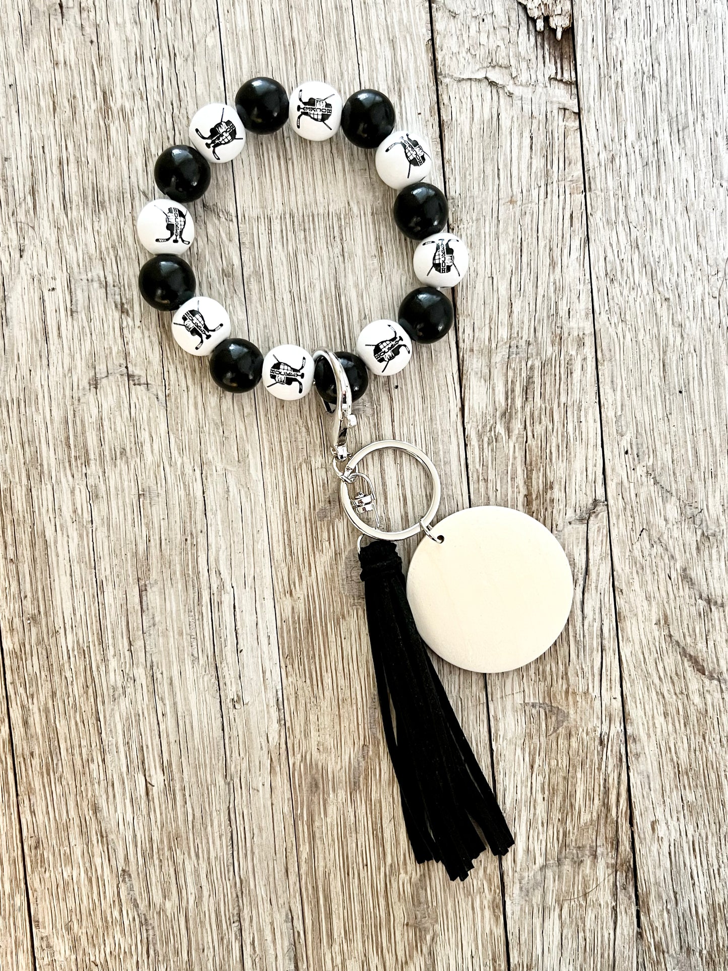 Hockey Wooden Bead Wristlet Blank