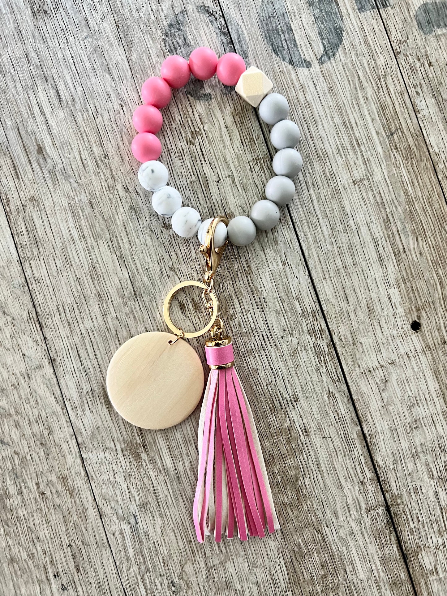 Marble Silicone Beads Wristlet Blank