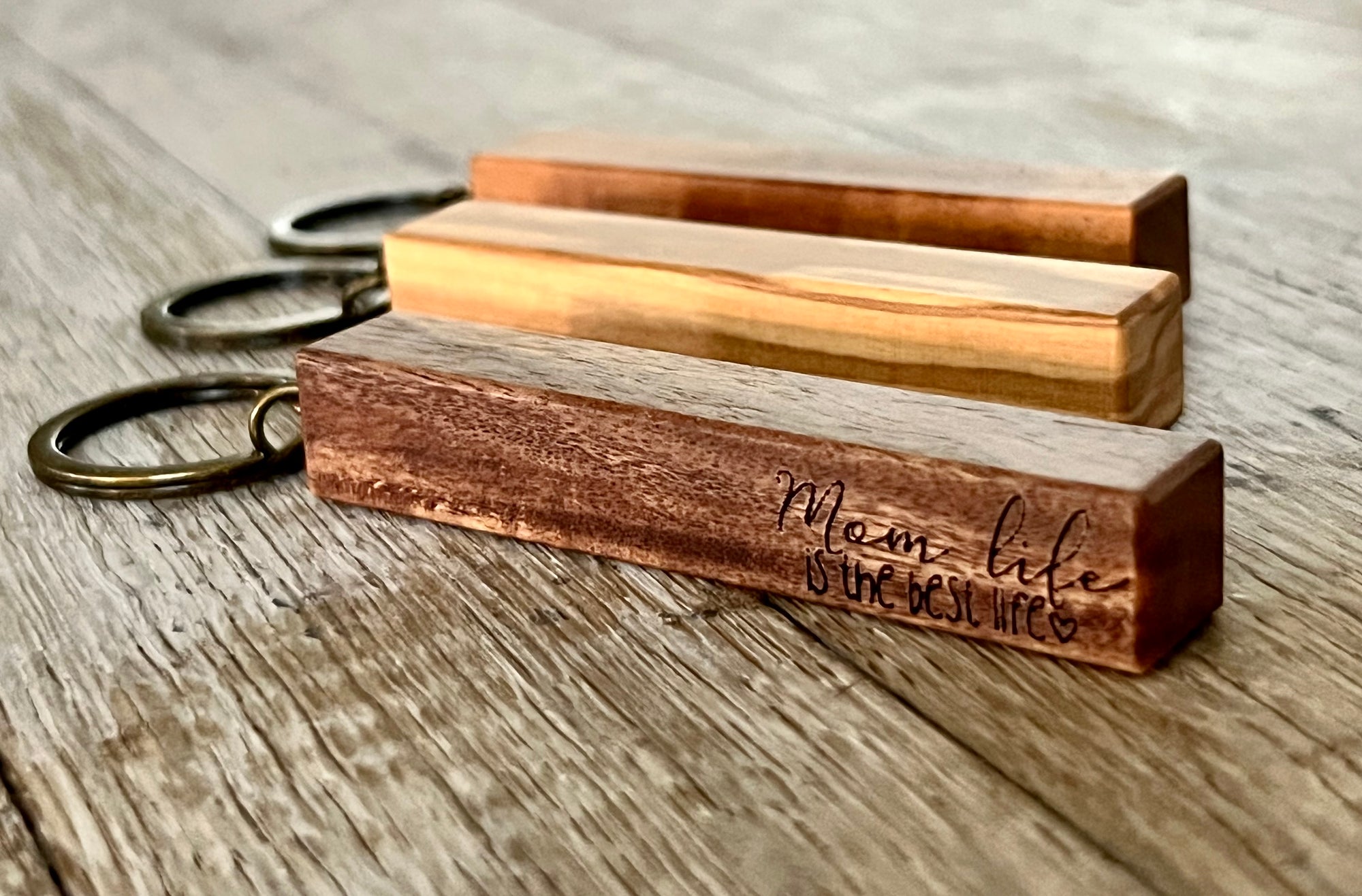 Pack of 4 - Wooden Bar Keychain Blanks