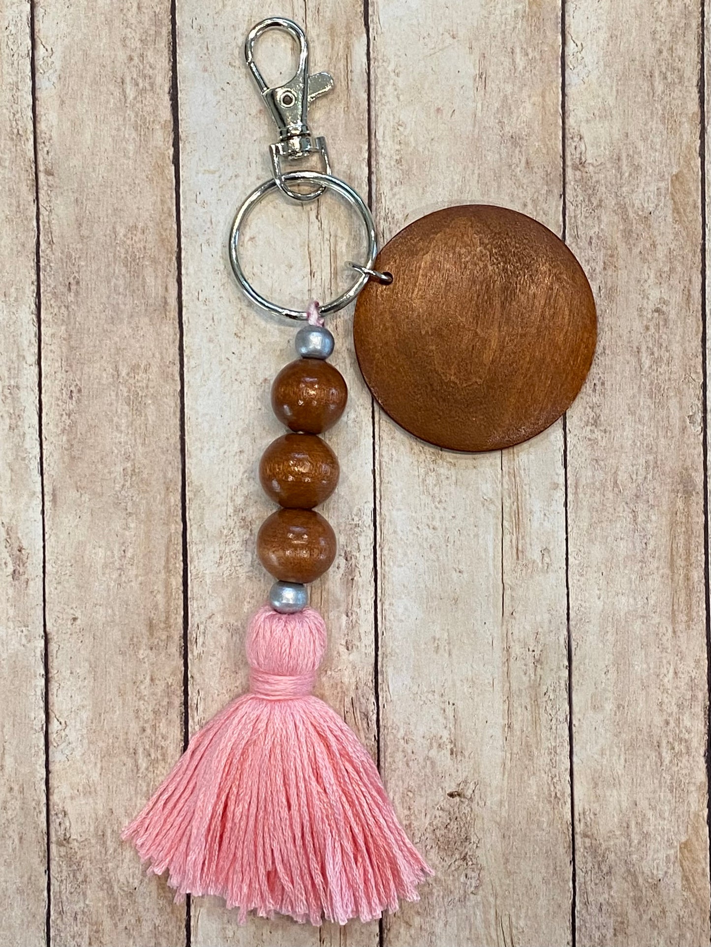 DISCONTINUED - Wooden Beads Tassel Keychain