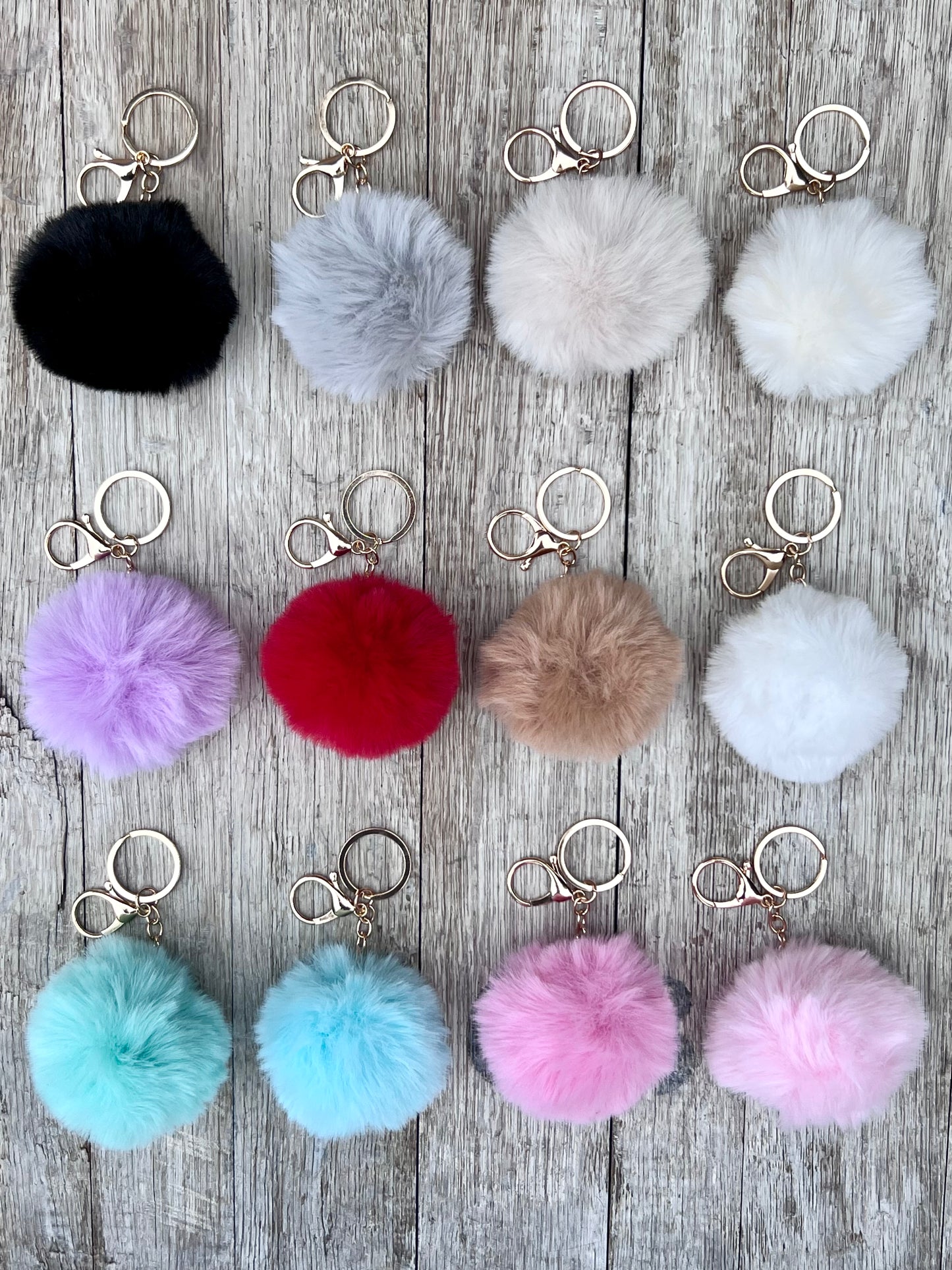 Faux Fur Pom Keychain