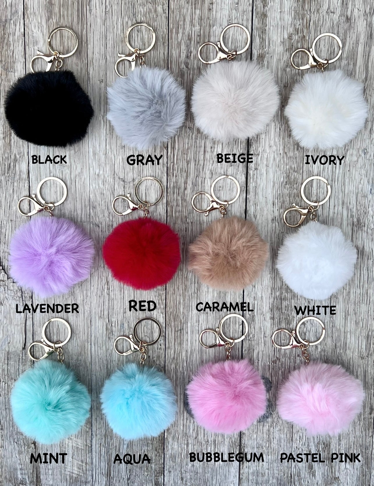 Faux Fur Pom Keychain