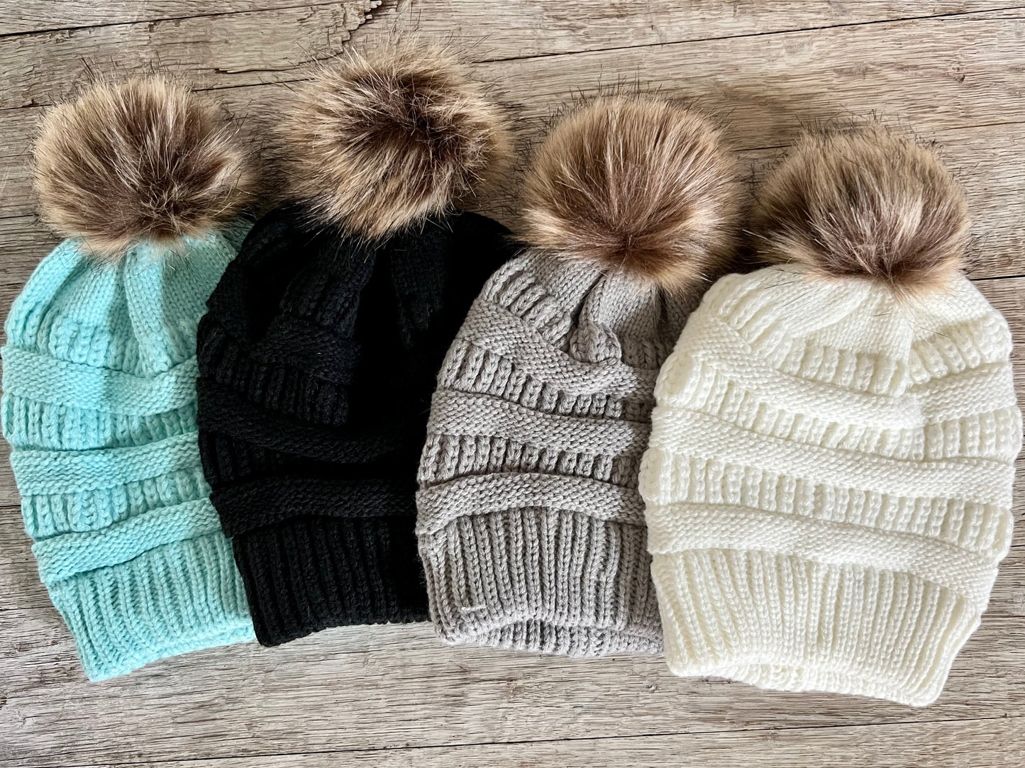 ADULT WOMEN’S - Faux Fur Pom Beanie