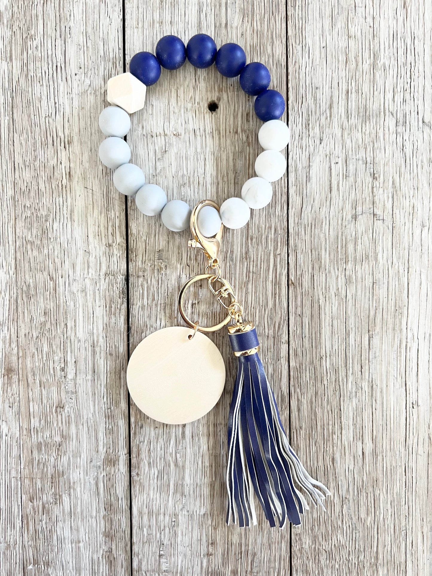 Marble Silicone Beads Wristlet Blank
