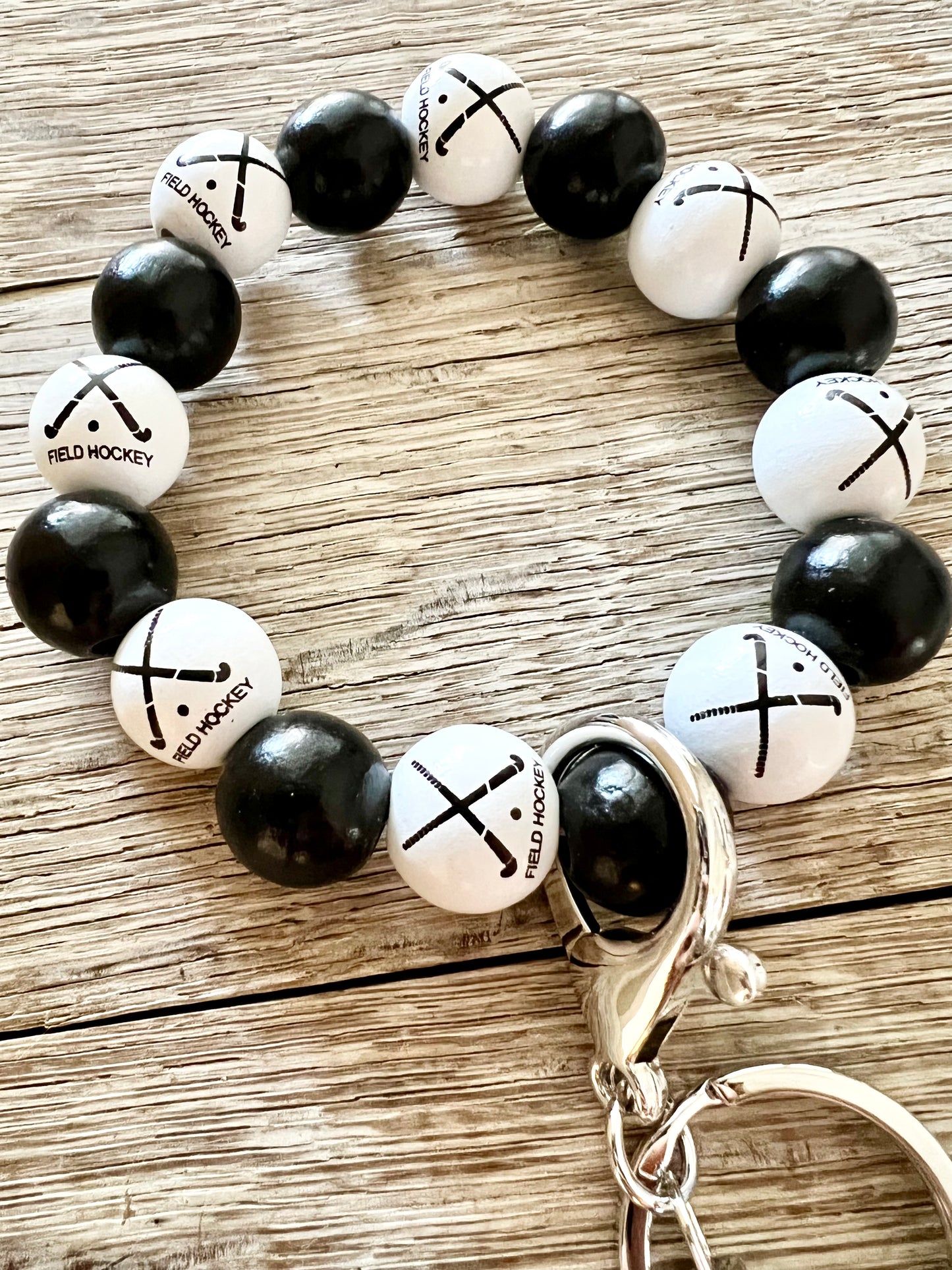 Hockey Wooden Bead Wristlet Blank