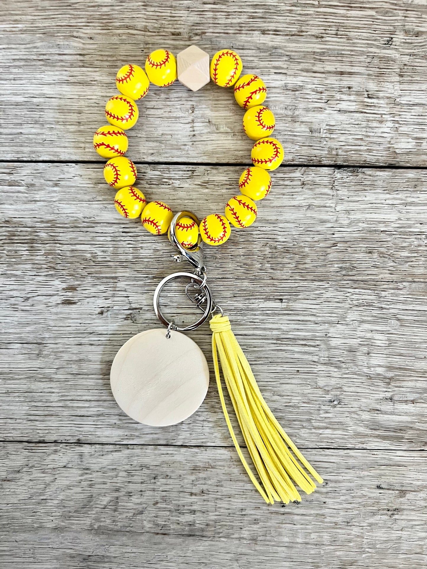 Sporty Wooden Bead Wristlet (READ DESCRIPTION)