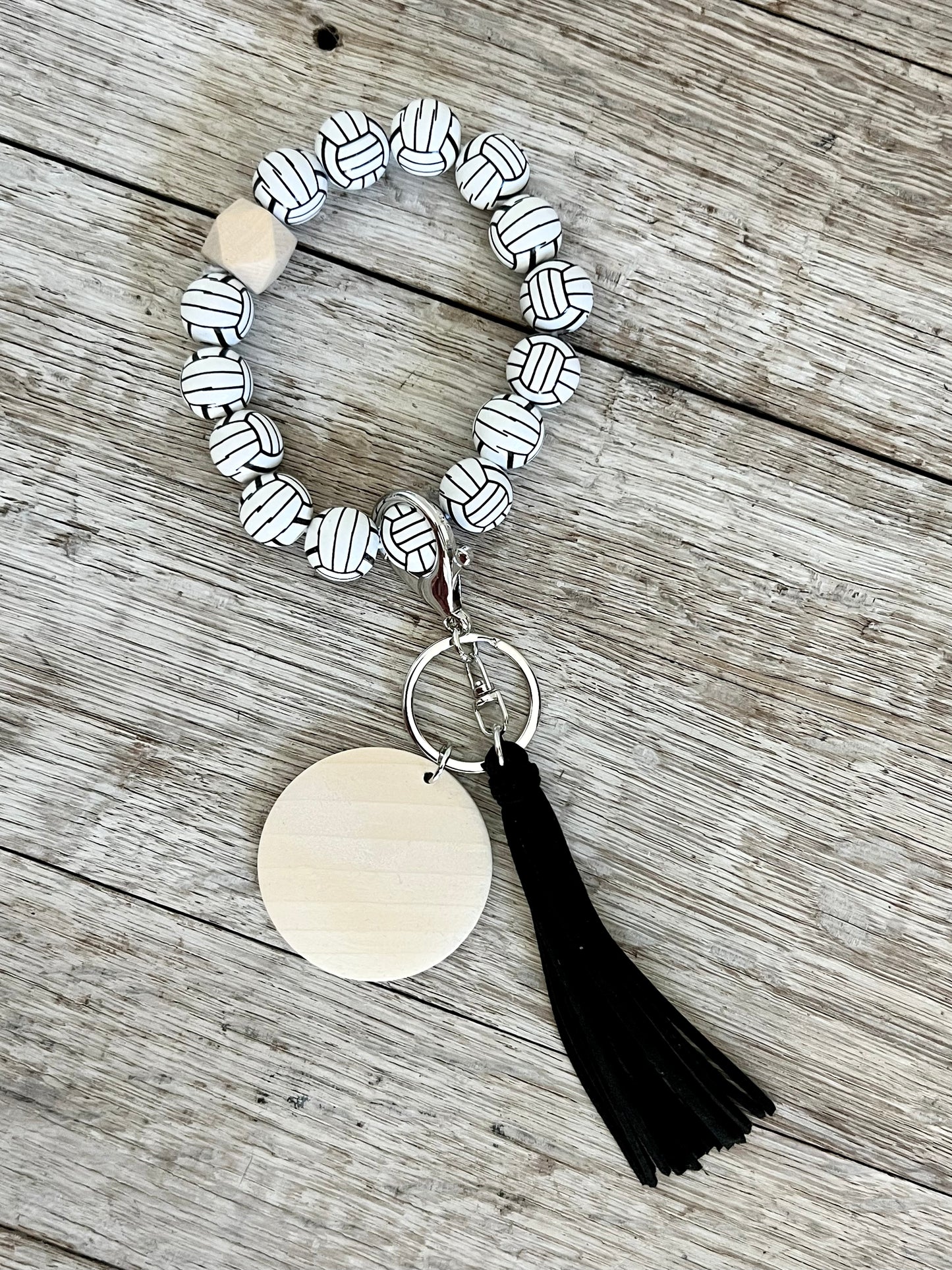 Sporty Wooden Bead Wristlet (READ DESCRIPTION)
