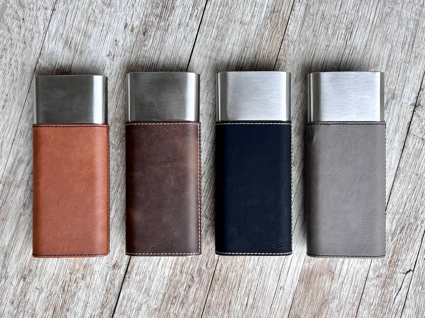 Laserable Leatherette Cigar Case w/Flask
