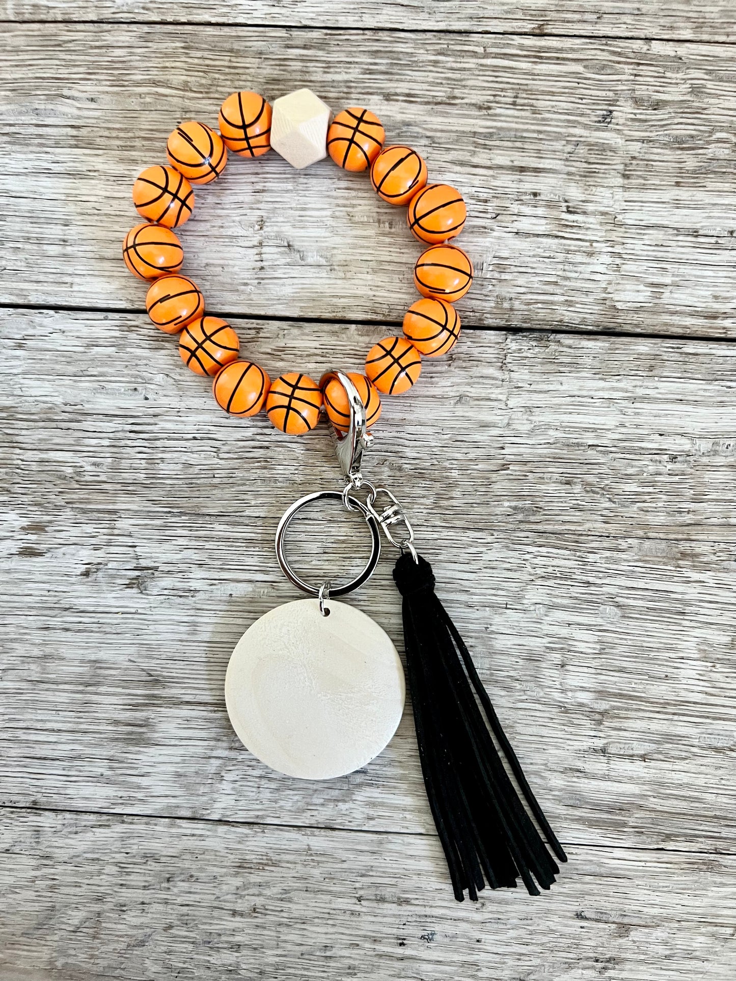 Sporty Wooden Bead Wristlet (READ DESCRIPTION)