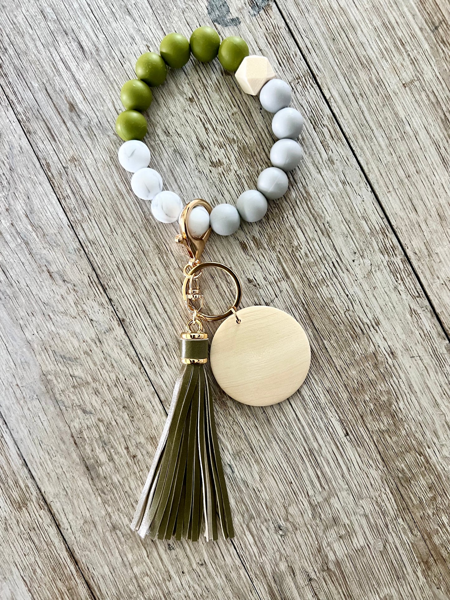 Marble Silicone Beads Wristlet Blank