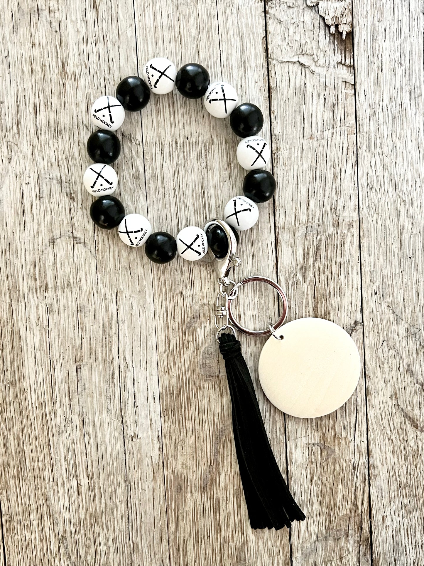 Hockey Wooden Bead Wristlet Blank