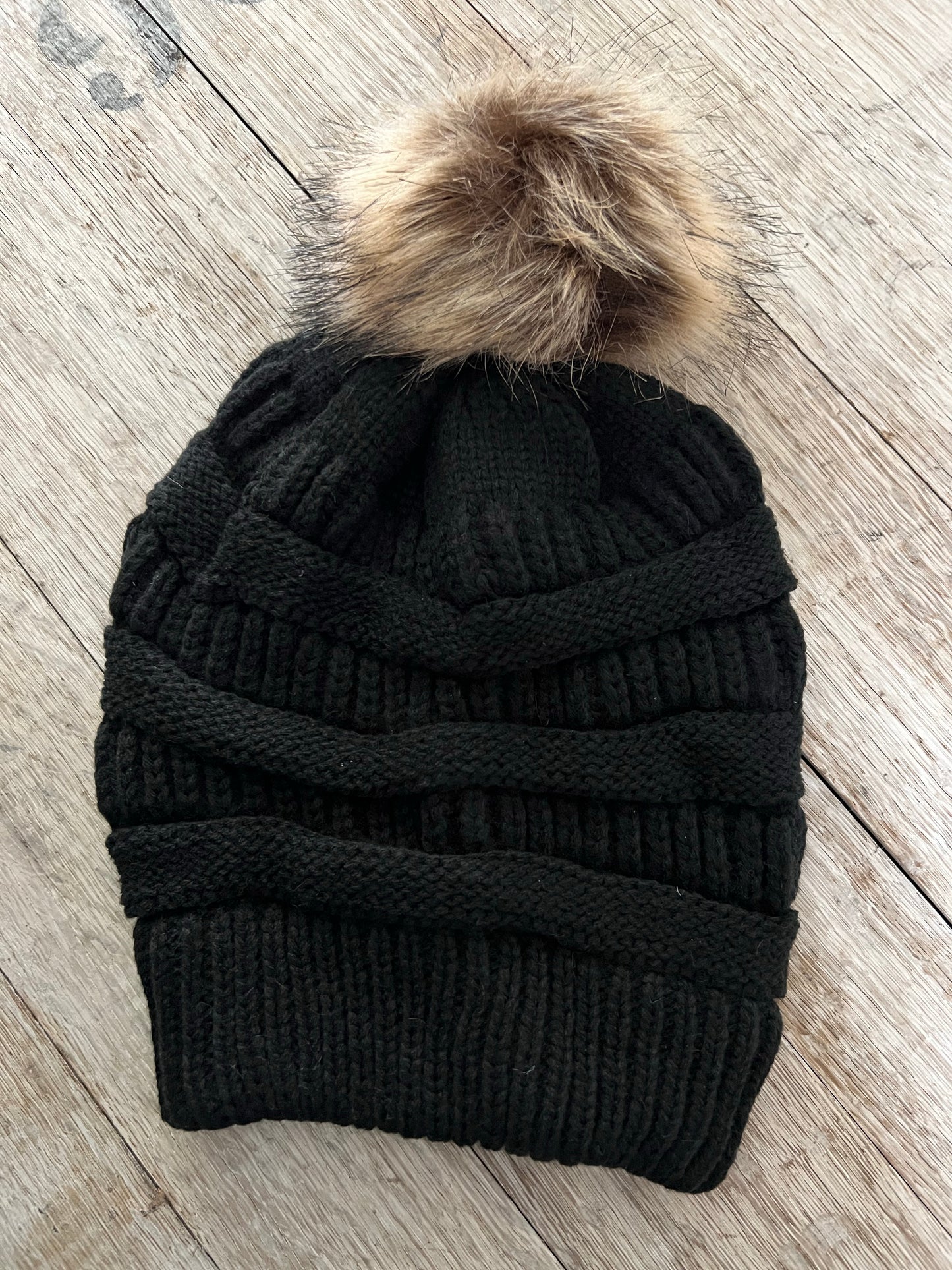 ADULT WOMEN’S - Faux Fur Pom Beanie