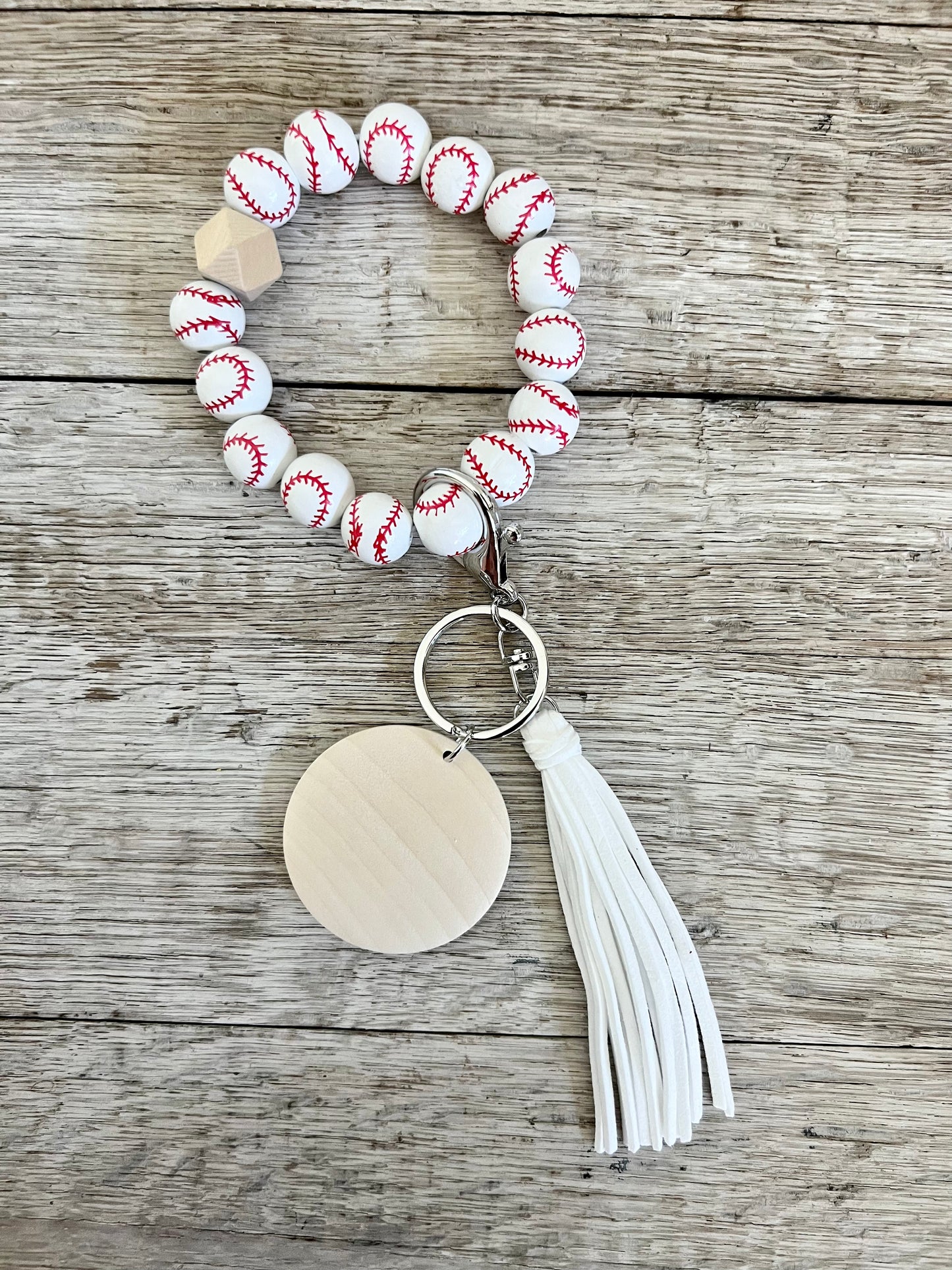 Sporty Wooden Bead Wristlet (READ DESCRIPTION)