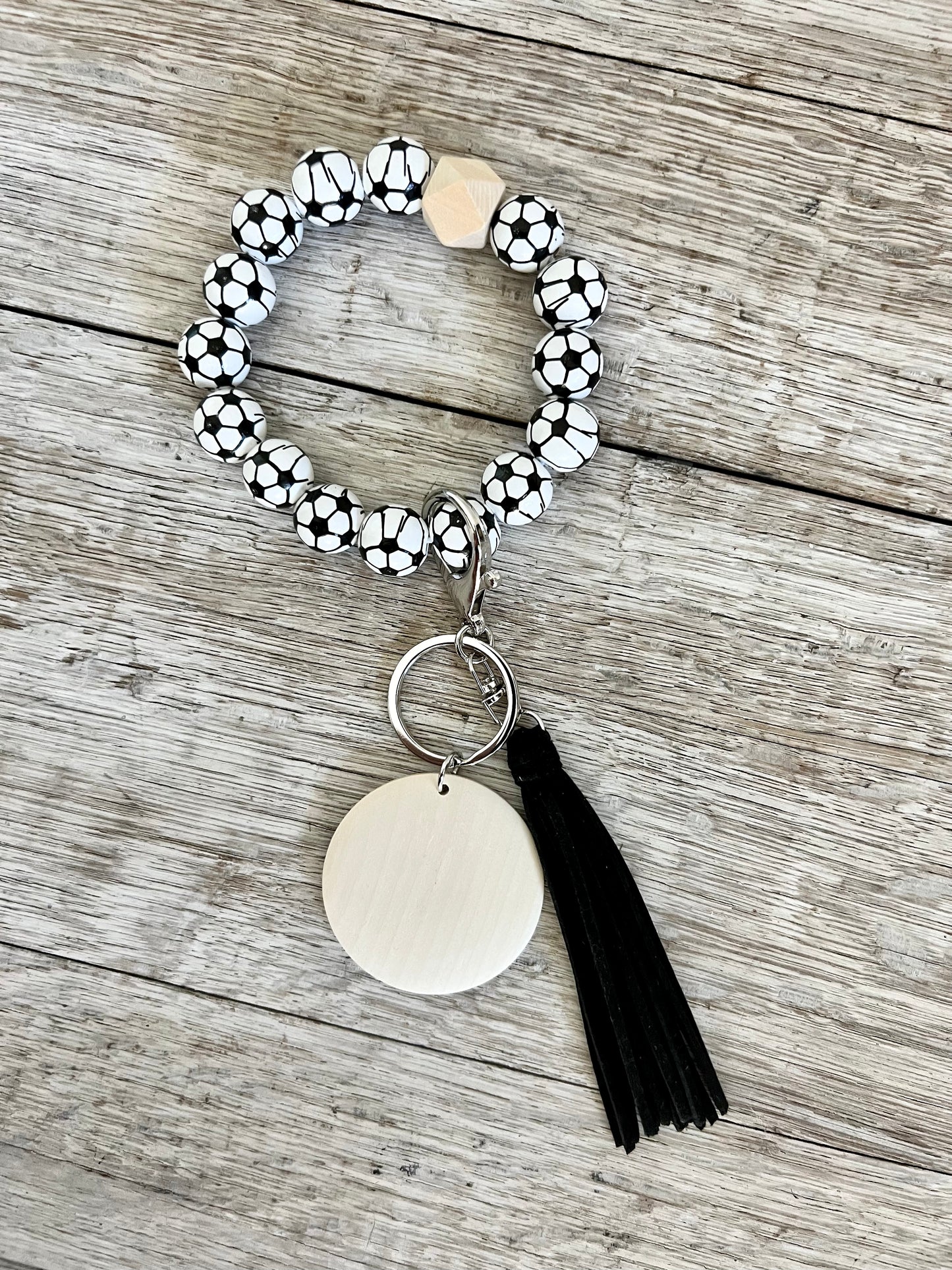 Sporty Wooden Bead Wristlet (READ DESCRIPTION)