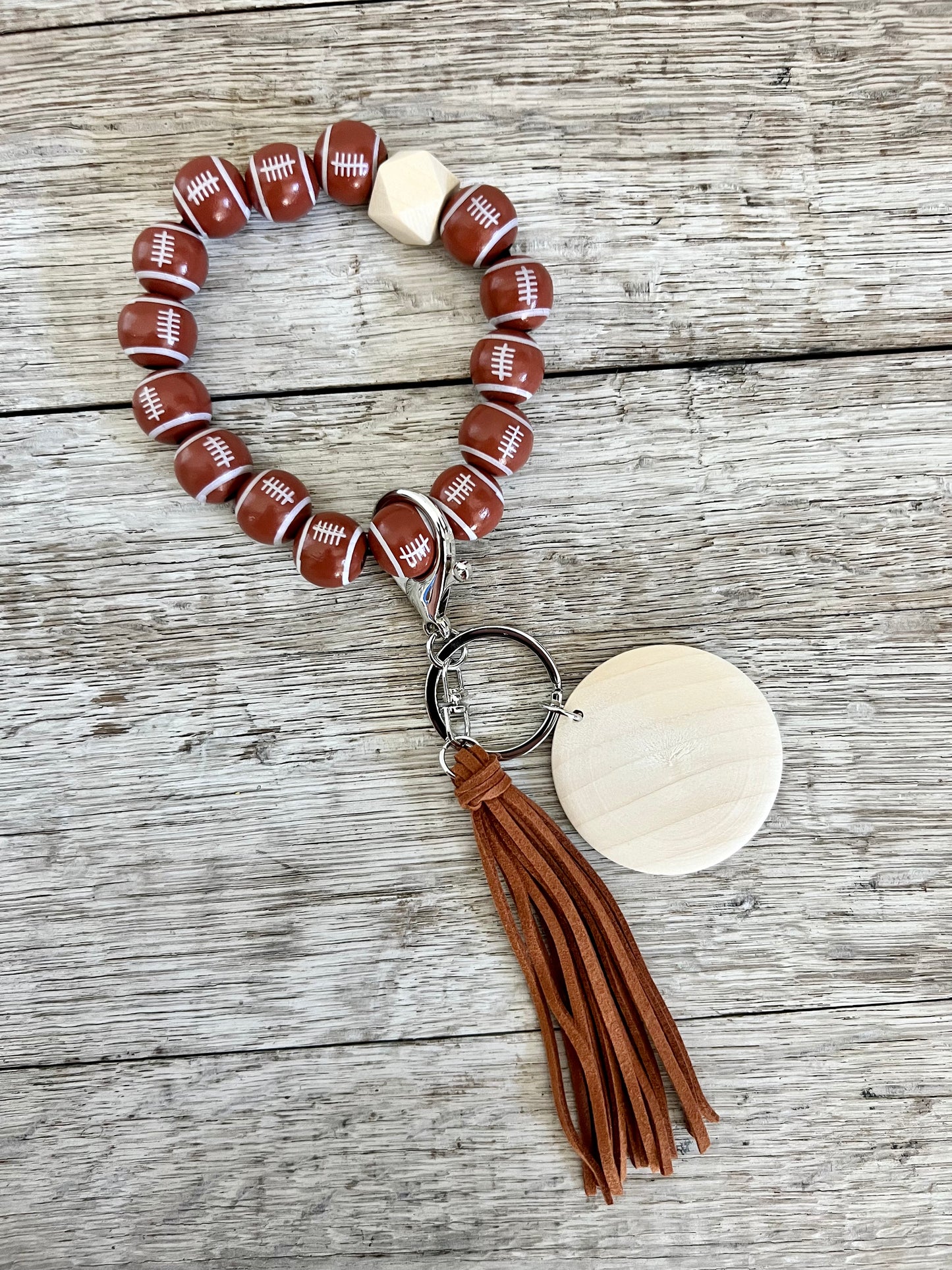 Sporty Wooden Bead Wristlet (READ DESCRIPTION)