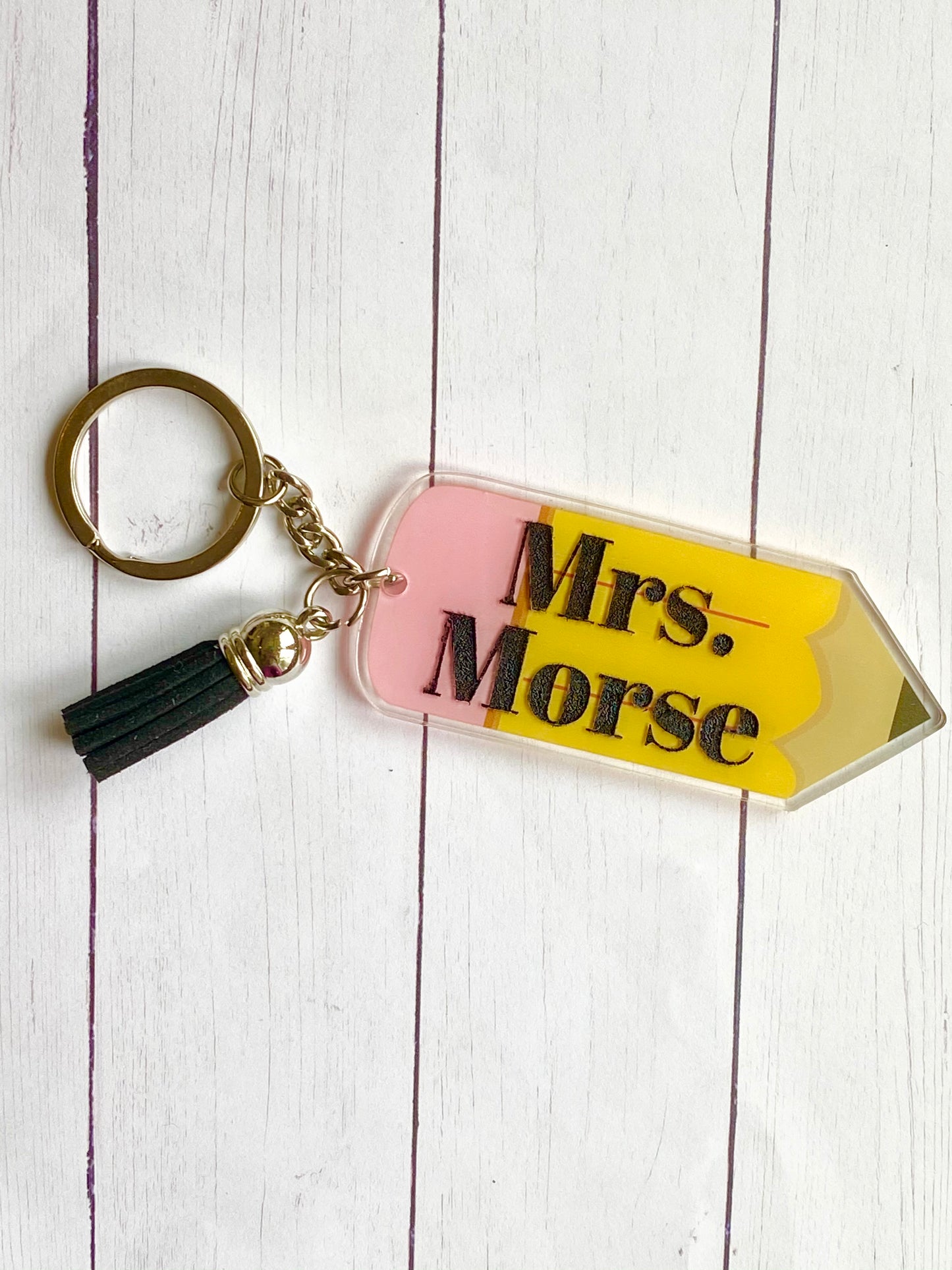Acrylic Pencil Tassel Keychain Blank