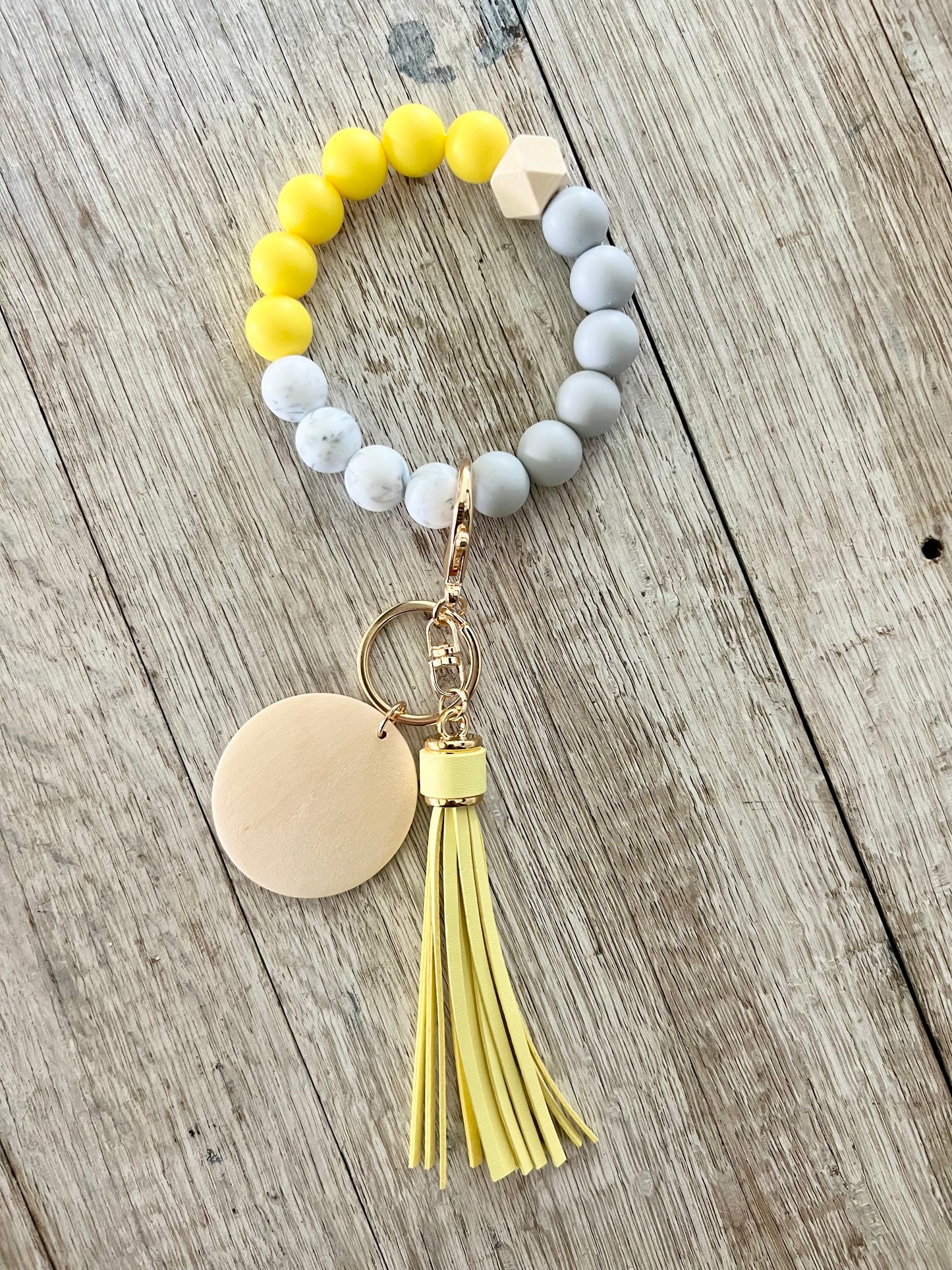 Marble Silicone Beads Wristlet Blank