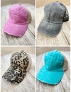 Criss-Cross Distressed Ponytail Hat