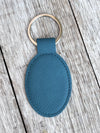 Laserable Leatherette Oval Keychain