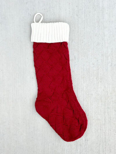 18” Cable Knit Christmas Stocking