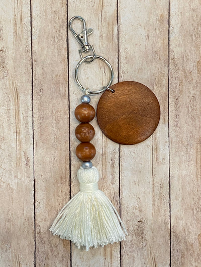 DISCONTINUED - Wooden Beads Tassel Keychain