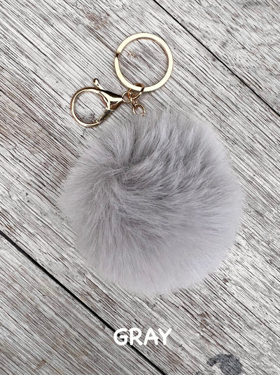 Faux Fur Pom Keychain