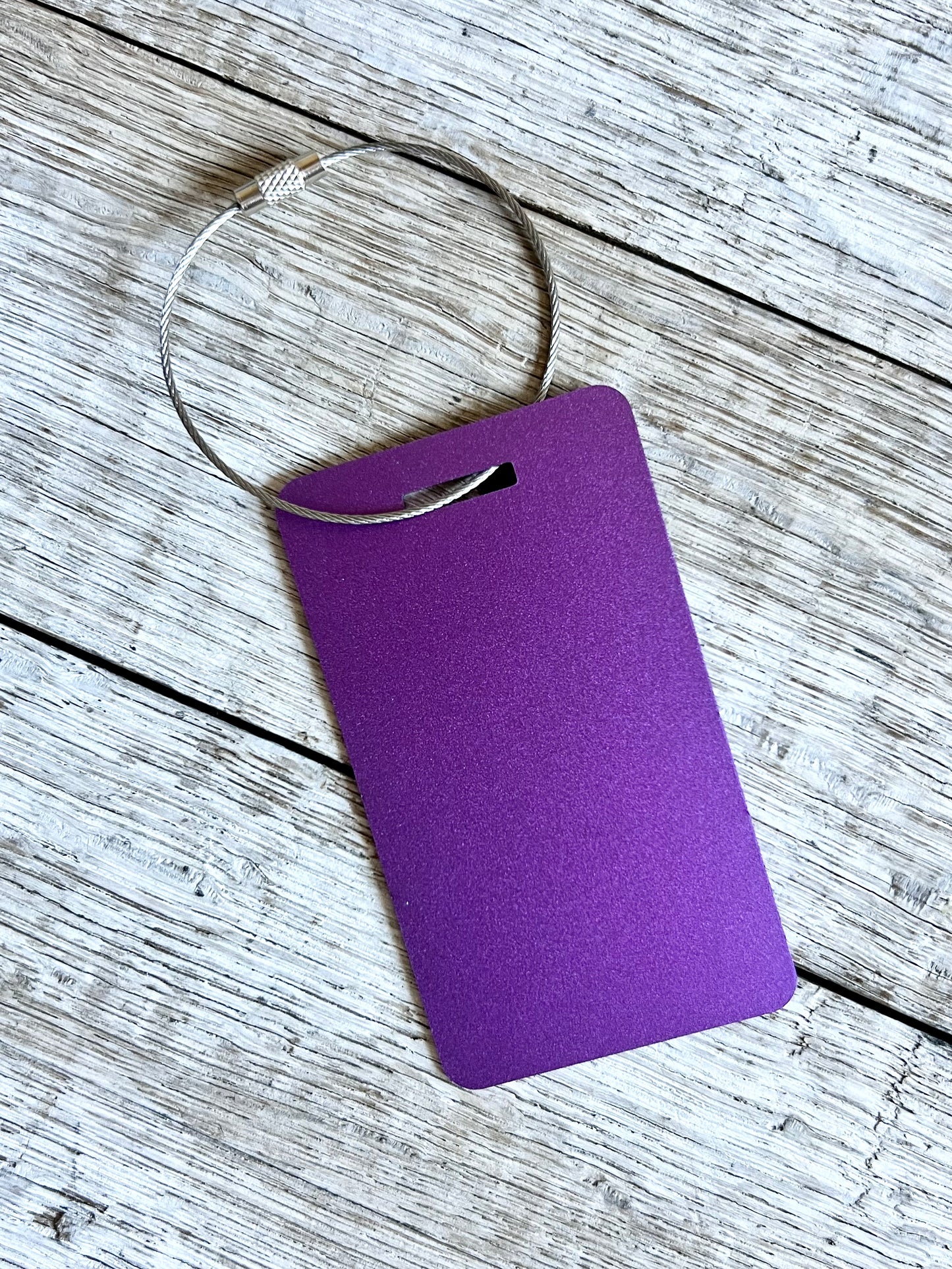 Anodized Aluminum ID Tag + Steel Loop