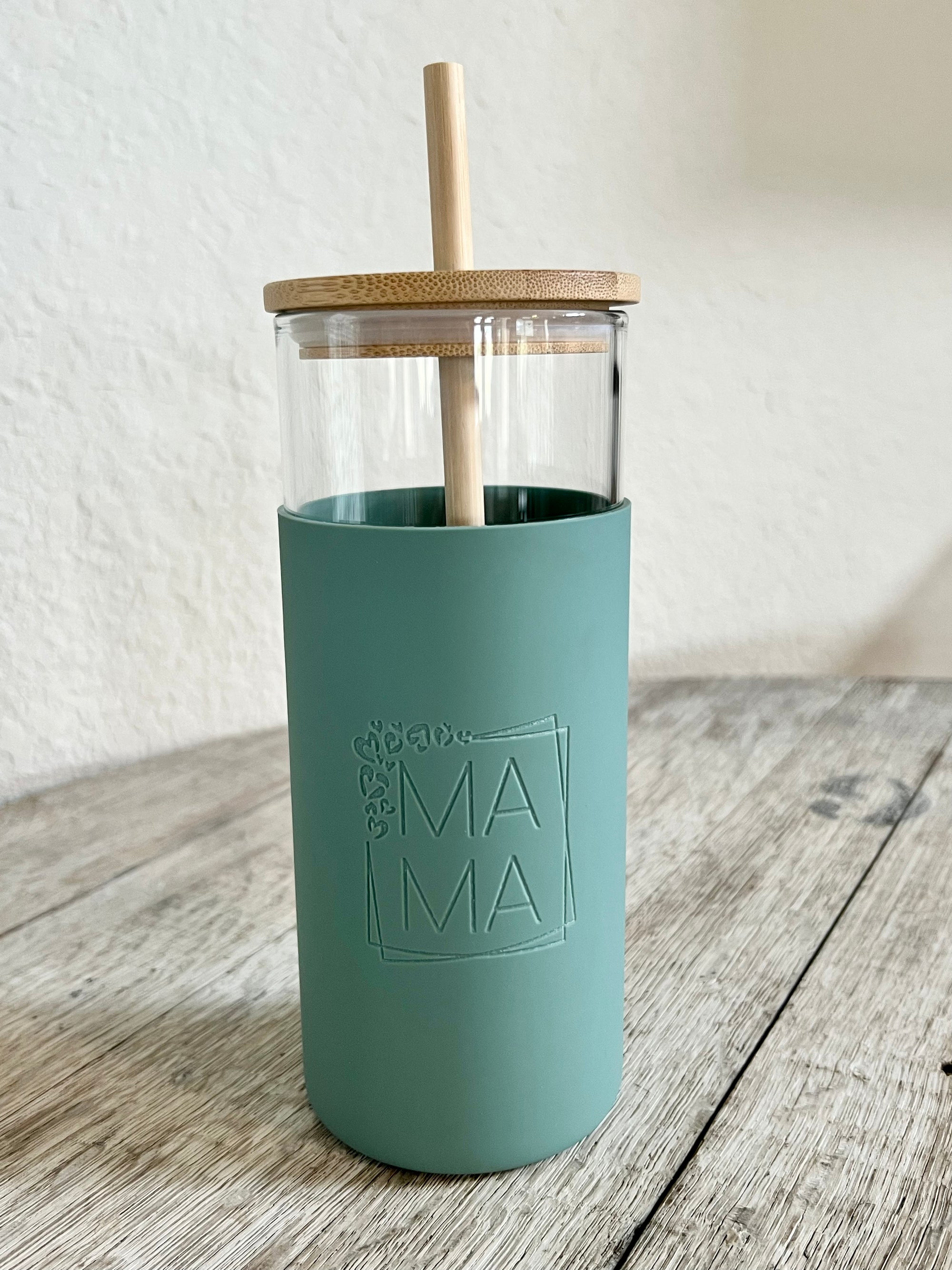 Glass Tumbler w/ silicone sleeve, bamboo lid & straw – Mountain Home  Crockery