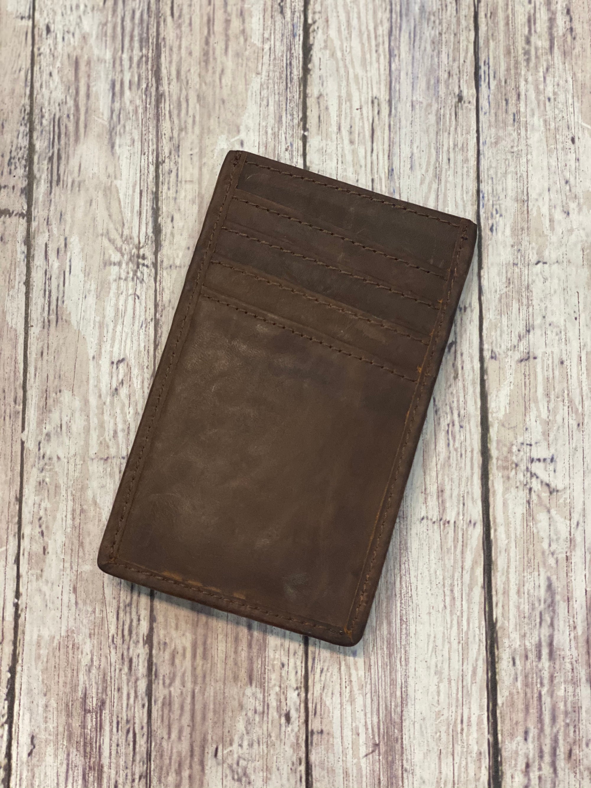 Genuine Vegetable Tanned Leather Money Clip Wallet